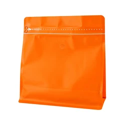 Resealable Thick Aluminum Foil Zipper Bags for Coffee and Tea Packaging, 25 - Pack (Orange with valve)