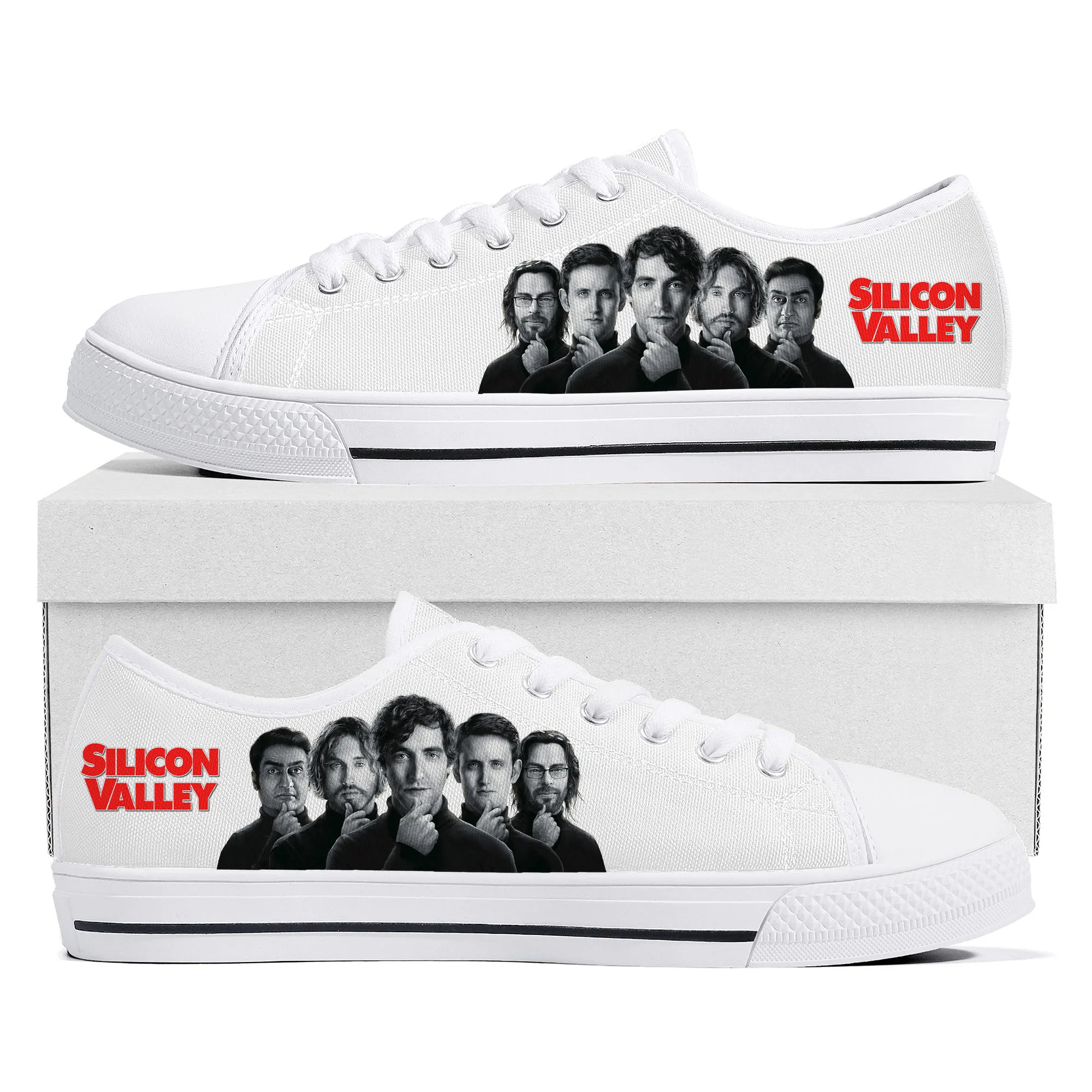 

Silicon Valley TV series Low Top Sneakers Mens Womens Teenager Middleditch Canvas Sneaker couple Casual Shoes Custom Made Shoe