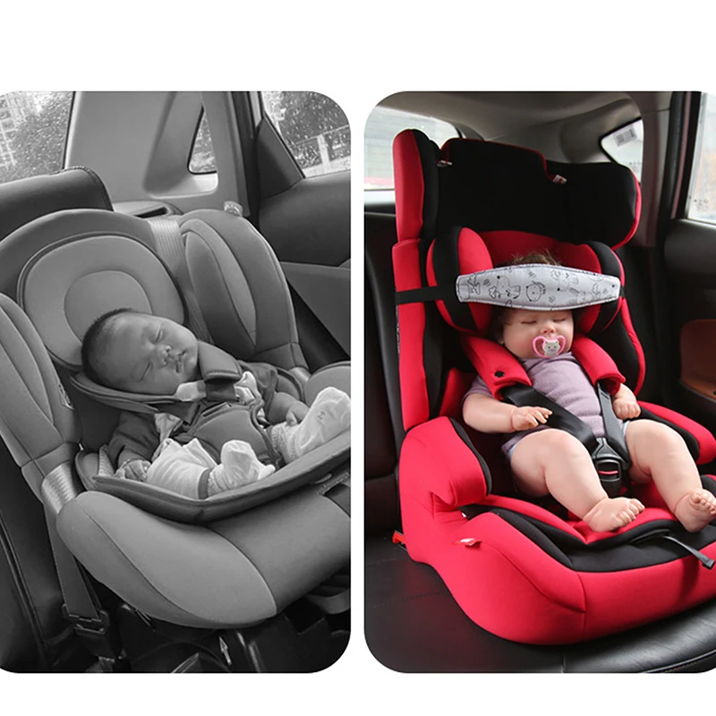 Adjustable Baby Car Seat Head Support Pillow with Safety Belt - Universal Sleep Positioner for Stroller&Playpen,  Safety Cushion