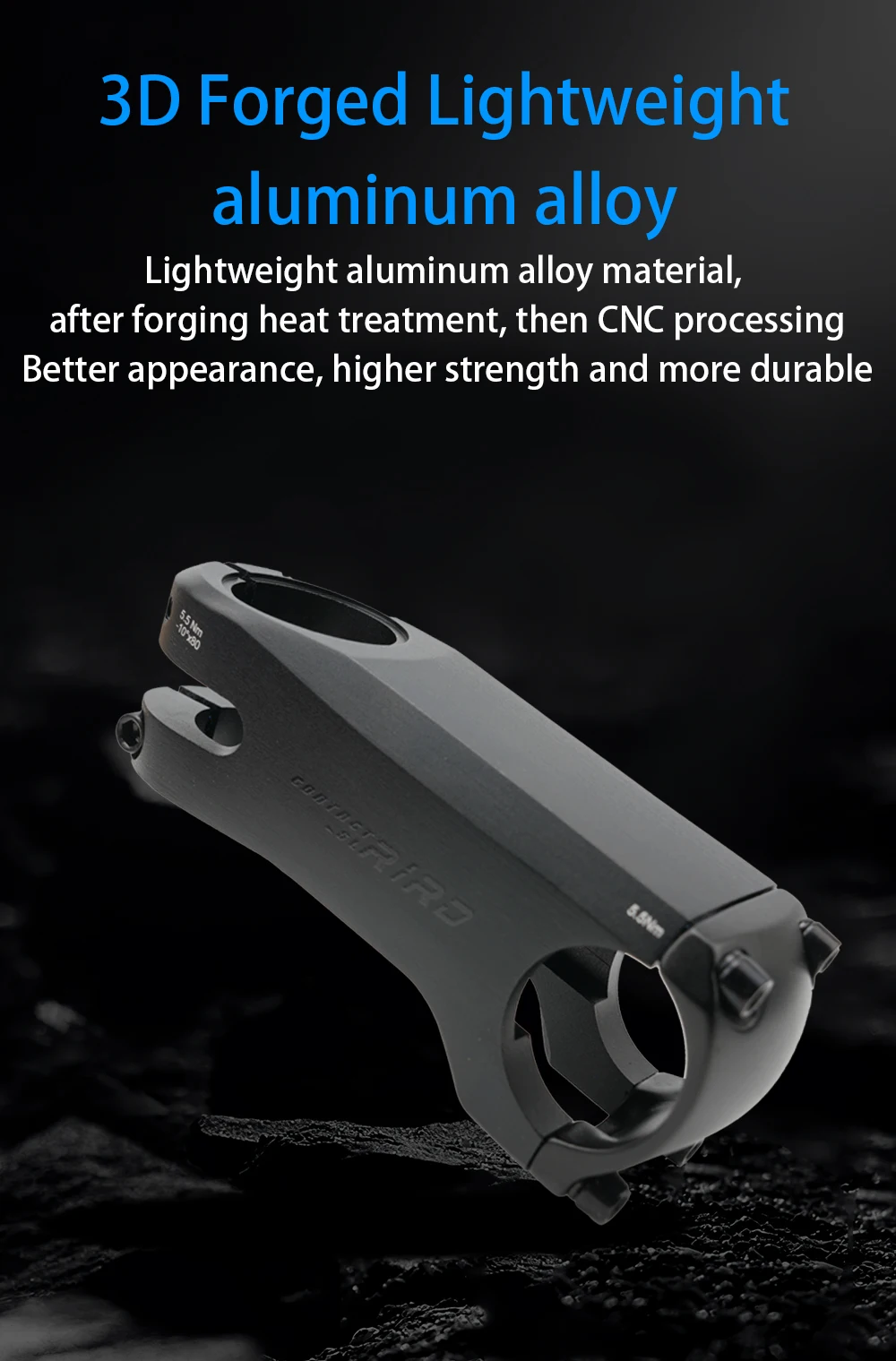 Description Picture 3 of itemRIRO Bike Stem Internal Cable Hidden Bicycle Stem 28.6-31.8mm Aluminum Aolly Forging/CNC Handle with Spacer Road Handlebar Stem