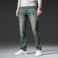 Sulee Premium Jeans Men's Autumn 2023 New Elastic High End Business Casual Old Vintage Straight Leg Jeans 1