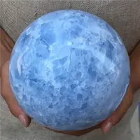 Natural Blue Calcite Gemstone Sphere Celestine Quartz Healing Stone Ball Crystal Home Deco 1