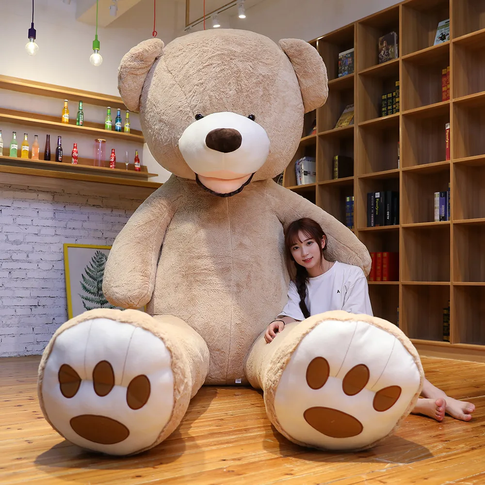 100/130cm 박제 거대한 미국 곰 플러시 장난감 부드러운 동물 베개 생일 발렌타인 선물
