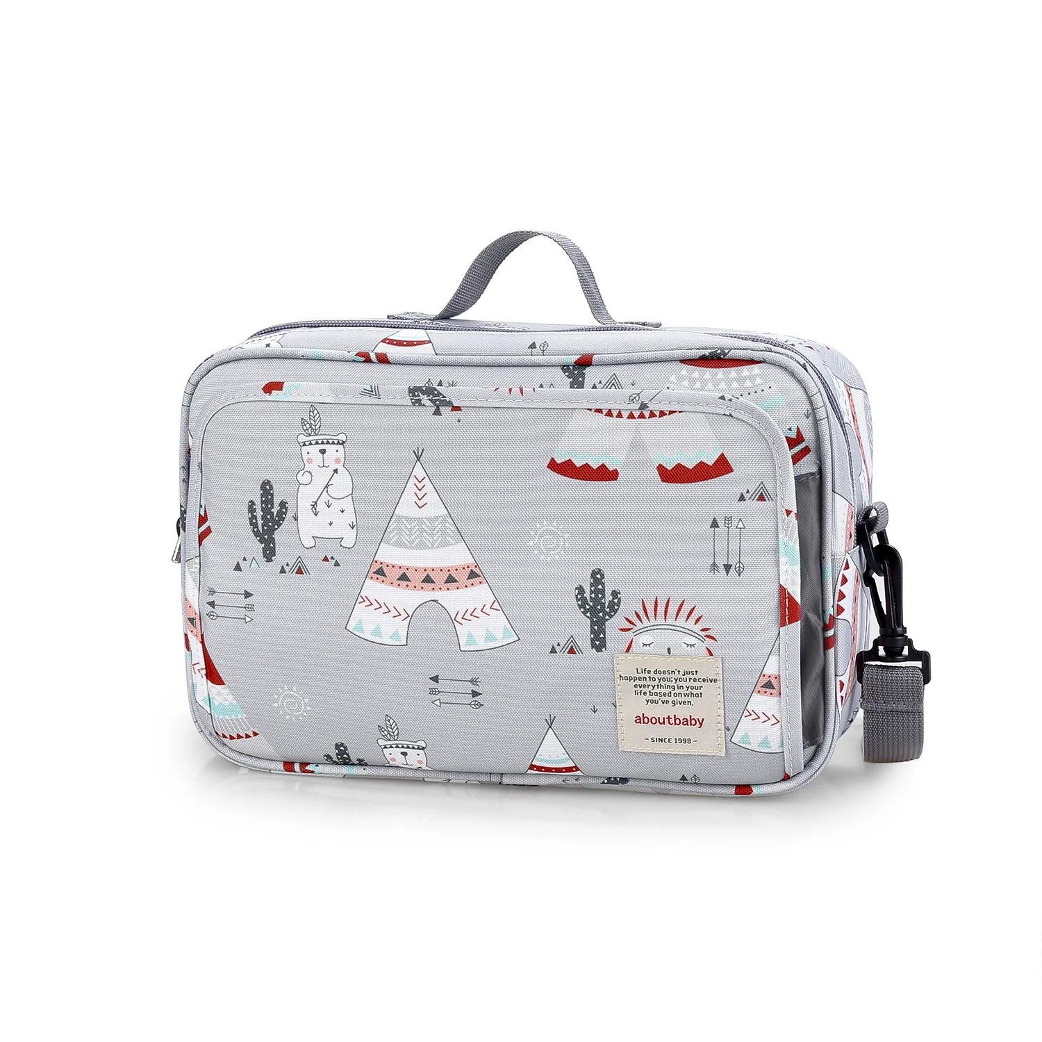 Fashionable Waterproof Wet/Dry Maternity Diaper Bag with Double Handles