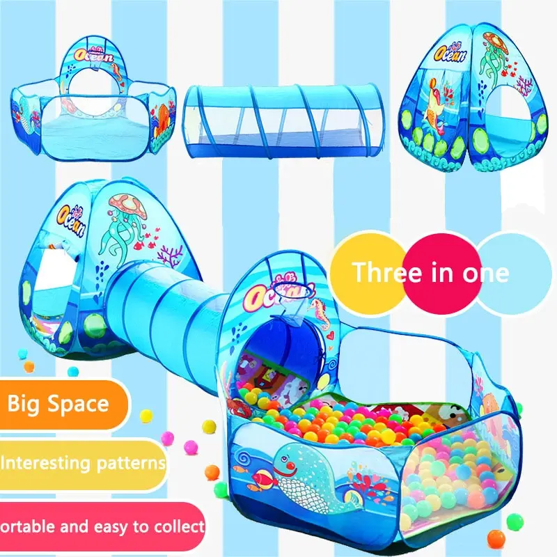 Tente pour bébés et tout-petits, jeu de tunnel pour enfants, fosse à balles, piscine, jouets de maison de jeu pour bébés, mâle et femelle