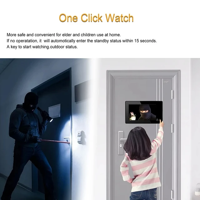 Digital Wide Angle DOOR camera Monitor 4.3 Inch  Video Camera Peephole Monitor Peephole Doorbell Viewer Color Screen 3