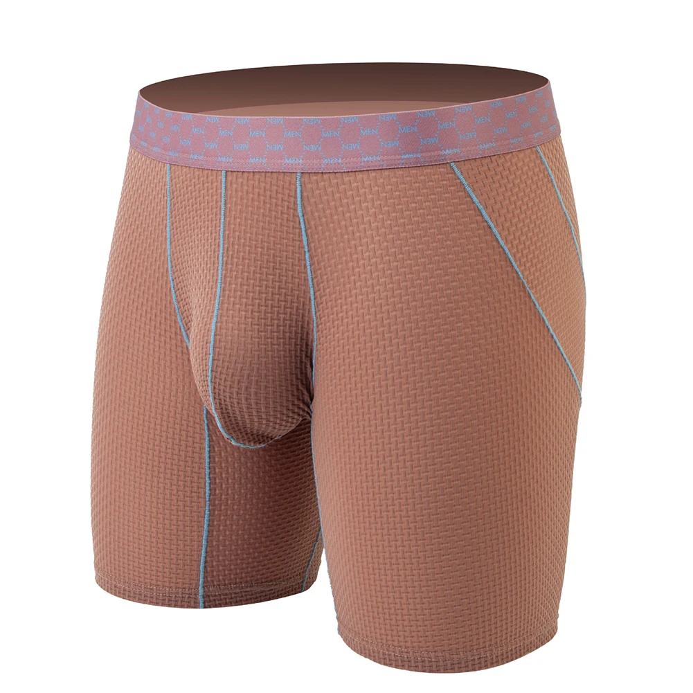 

1pc Men's Ice Silk Boxers Shorts Middle Waist Underwear Slim Sports Fitness Underpants Breathable Man Panties
