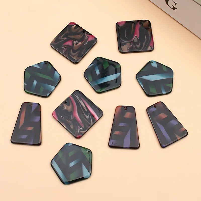 

Classcial Vintage Geometry Style Acid Acrylic Jewelry Charms Ornament Accessory Fit Earring Necklace Bracelet DIY Pendants 40pcs