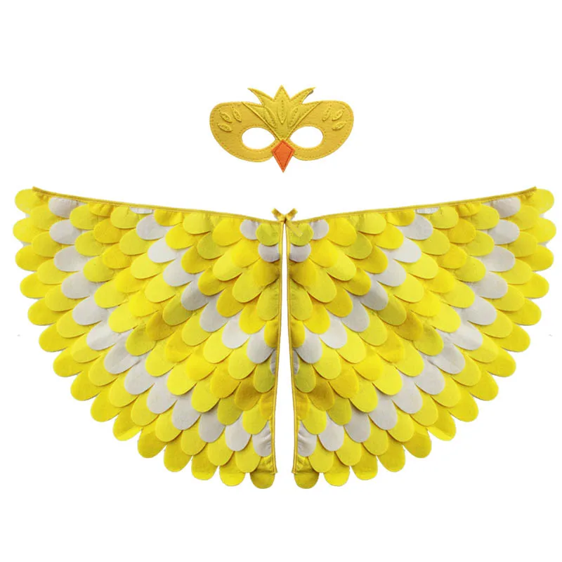 thumbnail image 1 of Disfraz de pájaro con alas de fieltro para niños, divertido disfraz de Halloween, alas de mariposa, 1 of 5