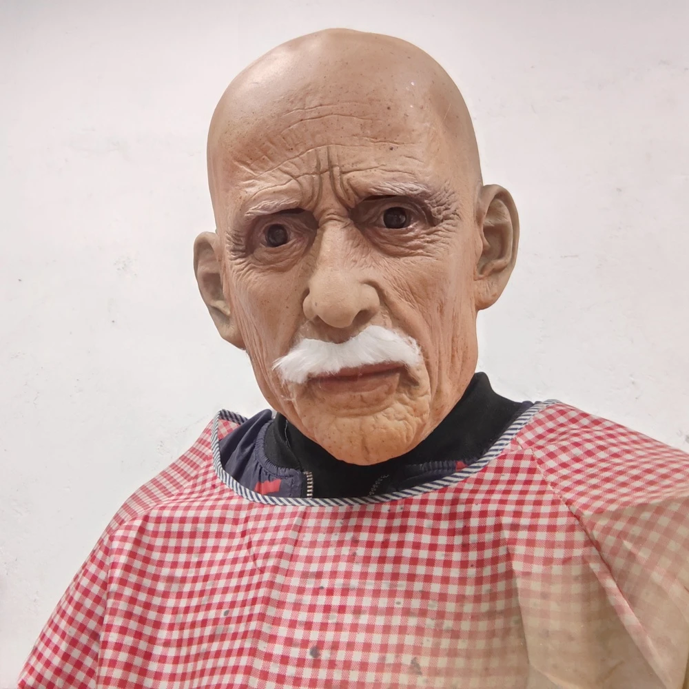 Realistic Old Man Latex Mask - Halloween Costume Party Prop