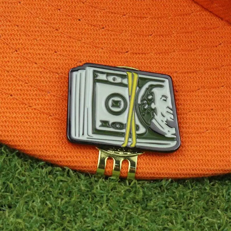 Dollar Bill Golf Ball Mark With Magnetic Golf Hat Clip Unique Funny Marker Training Aids For Boys Girl Kids Golfer Gift