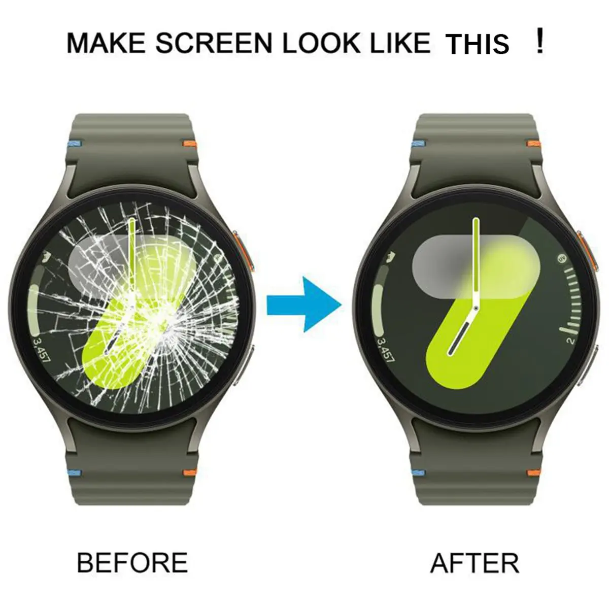 2026년형 갤럭시 워치7 44mm SM-L310/L315 스마트워치 교체용 LCD 스크린 디지타이저 프레임 포함 전체 어셈블리 예비 부품 A