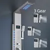 ULGKSD Full Faucet Set System LED Bathroom Showers Panel Hot&Cold Shower Column Rainfall And Waterfall Faucet Bathroom Mixer Tap 4