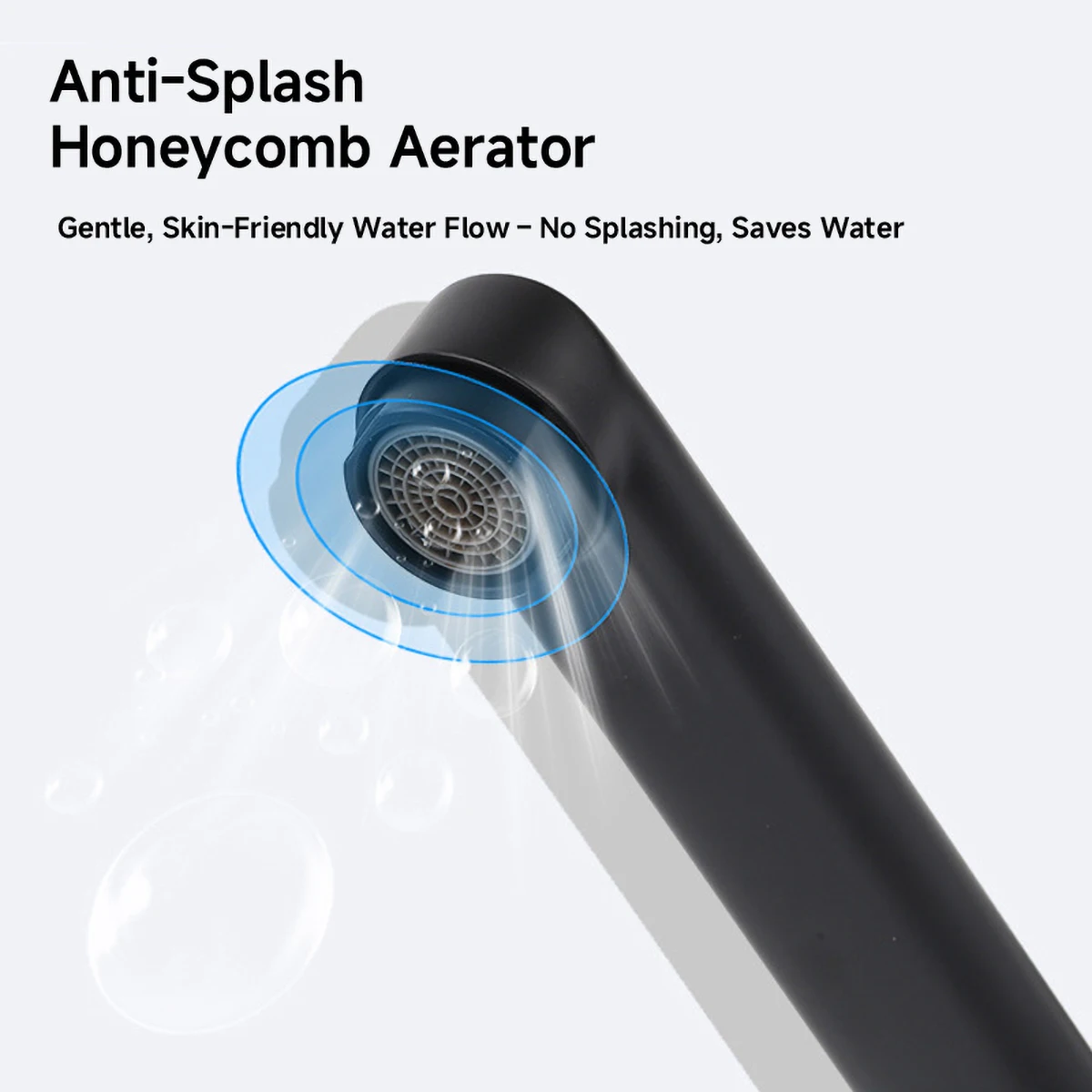 Black 304 Stainless Steel Wall Kitchen Faucet with Extended Handle Horizontal Tube Durable Anti-Corrosion Water Tap Kitchen Sink