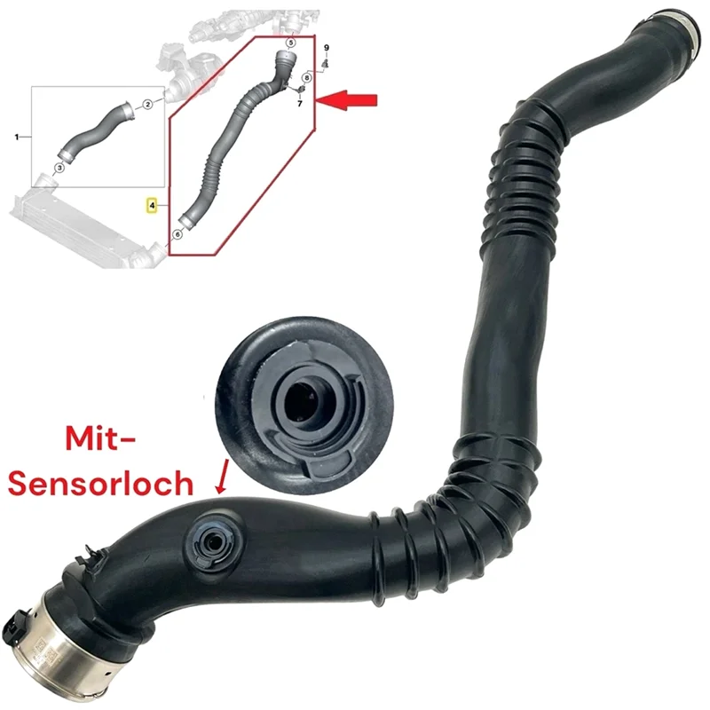 Tubo Intercooler Superiore Per BMW Serie 3 E90 E92 E Serie 5 E60 E61 | 520d 530d 530XD | 11617799401 - Foto 4