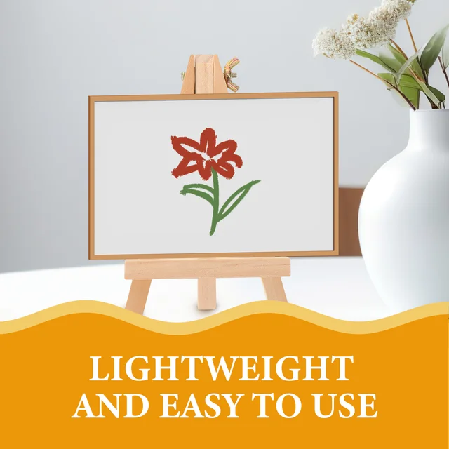 Small Easel Mini Portable Tabletop Wood Display for Paintings Matted Artwork Beginner Artists Studio Photo Triangle 4