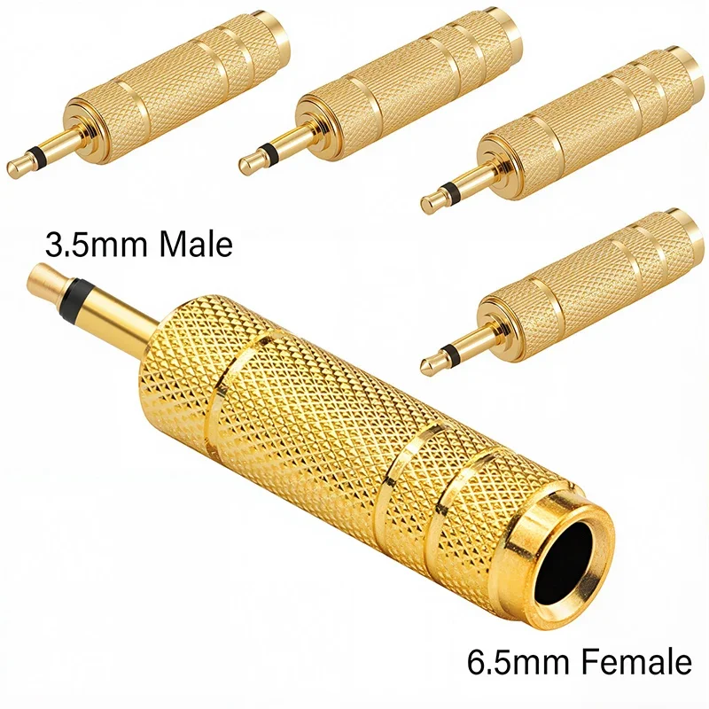 5 szt. RCA do 6,5 mm męskich złączy, 6,35 mm, 3,5 mm stereo, monofoniczny adapter audio jack do głośników_voghion.com