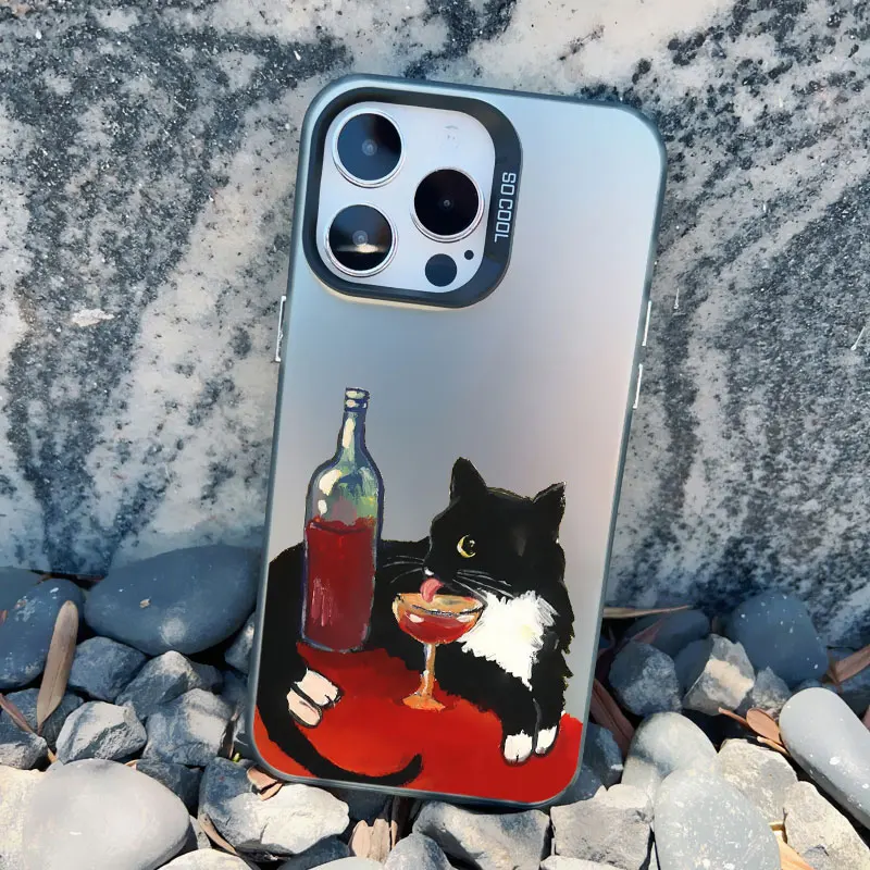 Luxuriöse Handyhülle mit niedlicher spielender Katze für iPhone 13 12 11 Pro Max Mini 17 16 15 14 Plus Pro Max – Stoßfeste Laser-Cover – Detail 9