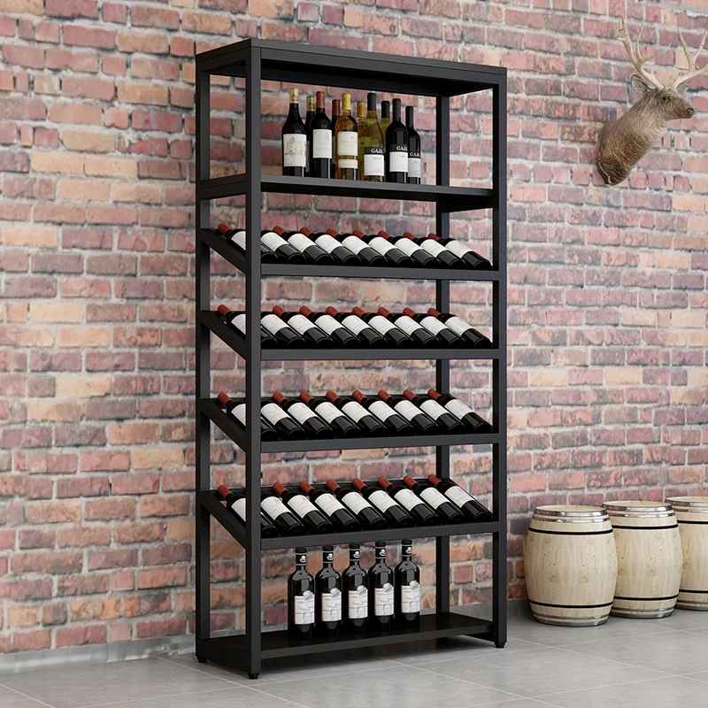 Large Shelf Display Wine Racks Organizer Modern Floor Commercial Luxury  Wine Cabinet Vertical Botellero Vino Bar Furniture - AliExpress