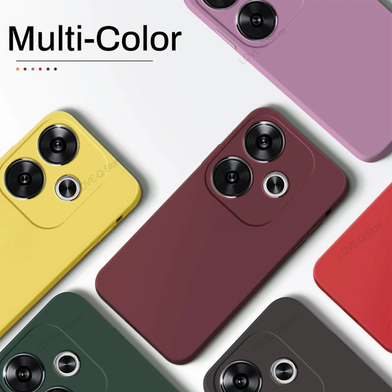 Enhanced Liquid Silicone Protective Phone Case - Square Design, Soft TPU Back Cover