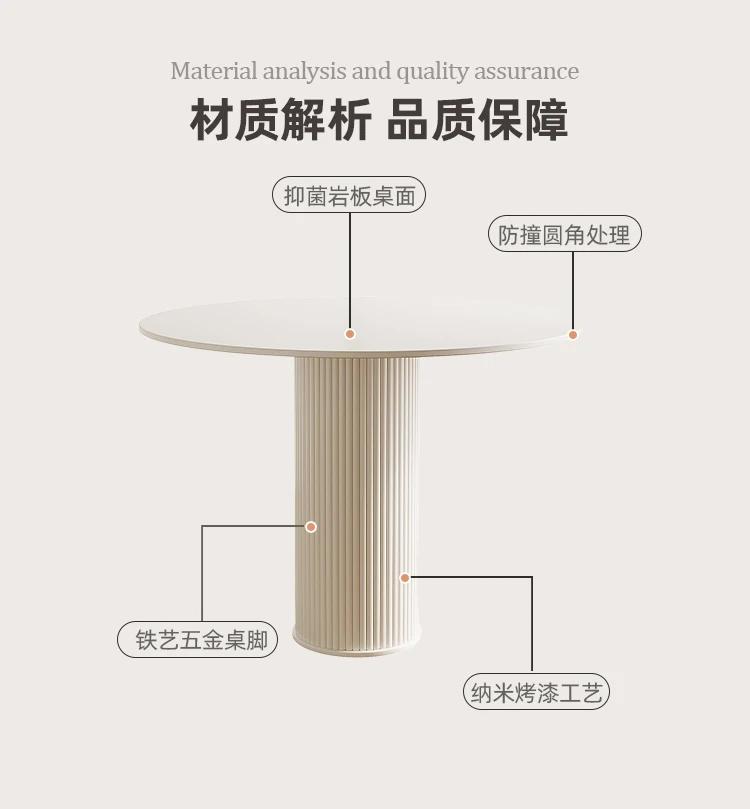 Description Picture 6 of itemWhite Center Round Dining Table Camping Waterproof Restaurant Dining Table Luxury Outdoor Mesas De Jantar Hotel Lobby Furniture