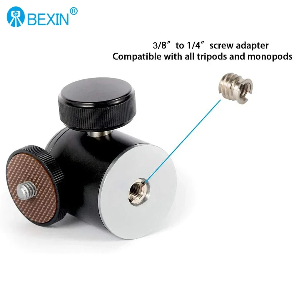 BEXIN K26A Ball Head Mount Metal 360 Degree Swivel Mini BallHead 1/4" Screw Mount for DSLR Camera Fill Light Tripod Ball Head tripod ball head