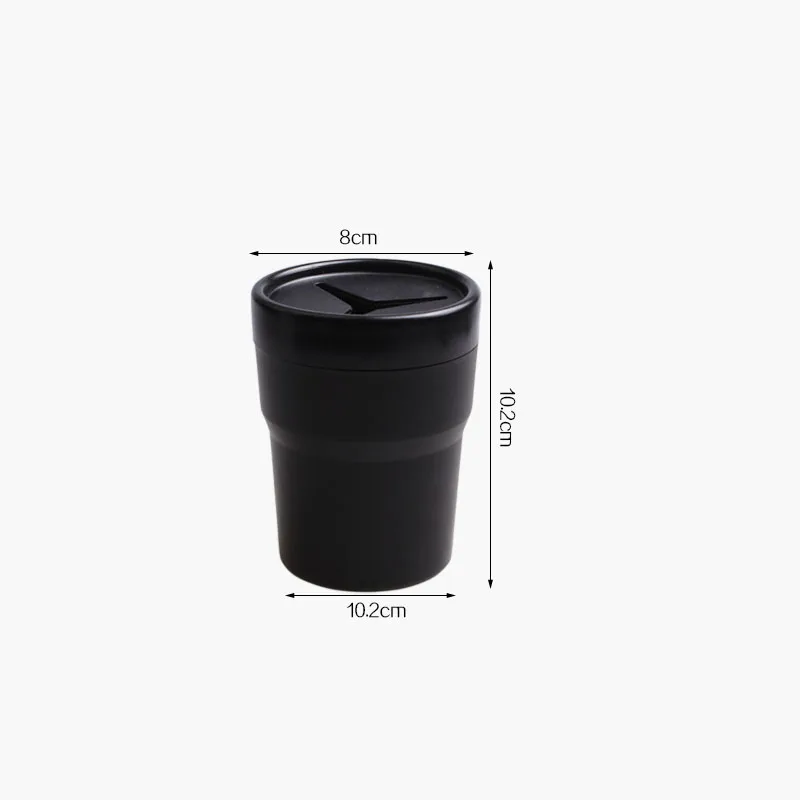 Car Trash Can Multifunctional Mini Trash Bin Cup Holder Auto Holder Cap Mounts Black Plastic Interior Accessories