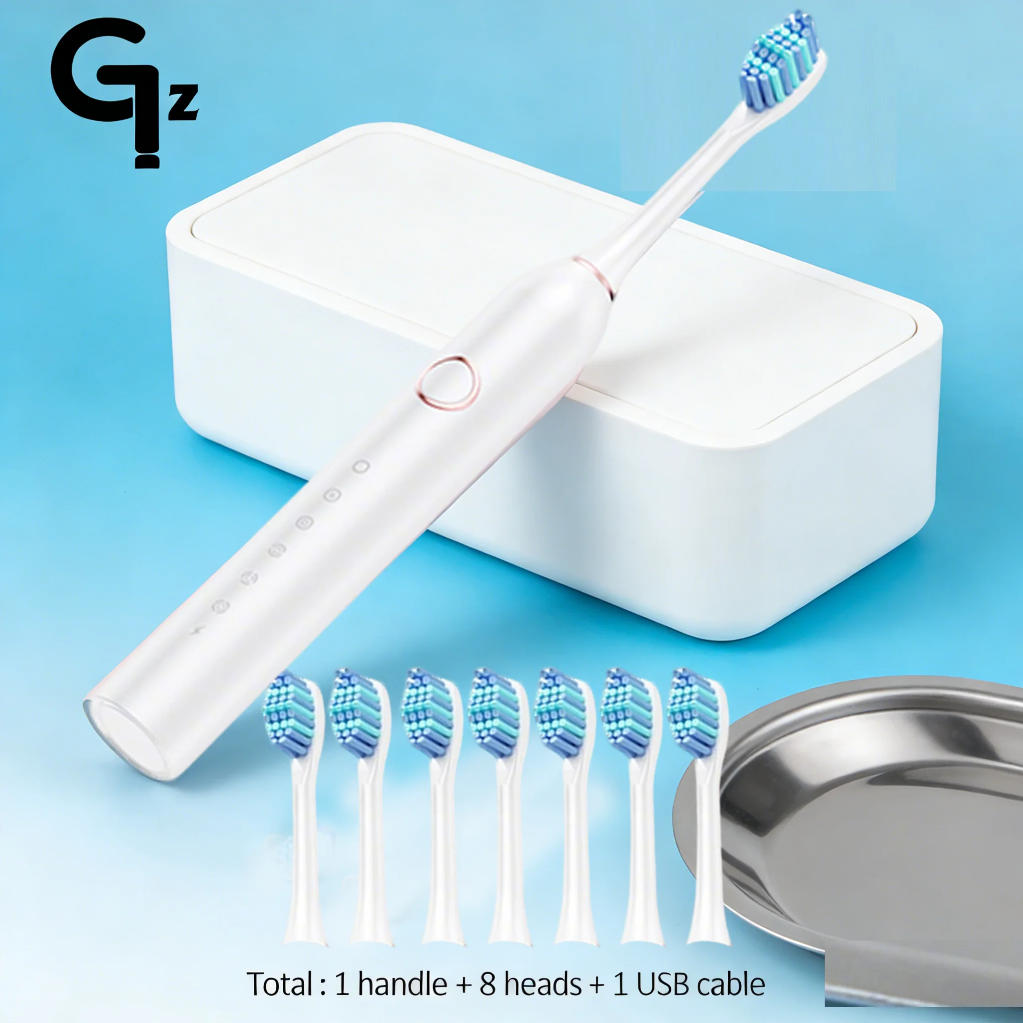 Adults Sonic Electric Toothbrush with 6 Cleaning Modes USB Rechargeable with Multiple Replacement Brush Heads 5
