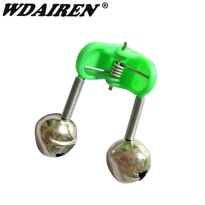 5pcs/Lot Fishing Bite Alarms Fishing Stainless Steel Rod Bells Rod Clamp Tip Clip Bells Ring Green ABS Fishing Accessory New