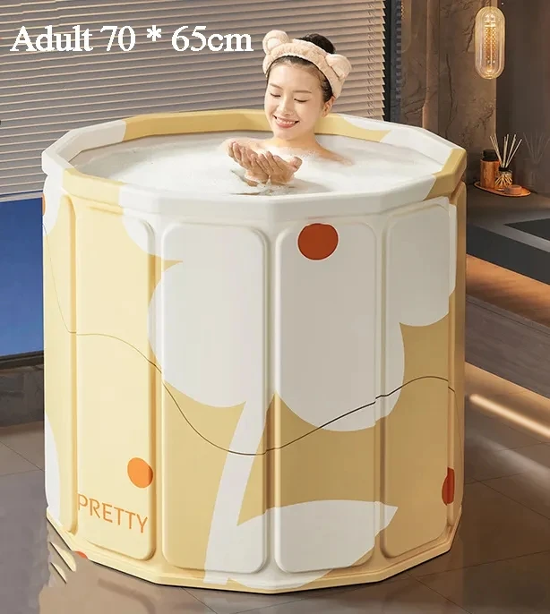 Foldable Portable Bathtub Thickened PVC Bath Tub for Children Adults