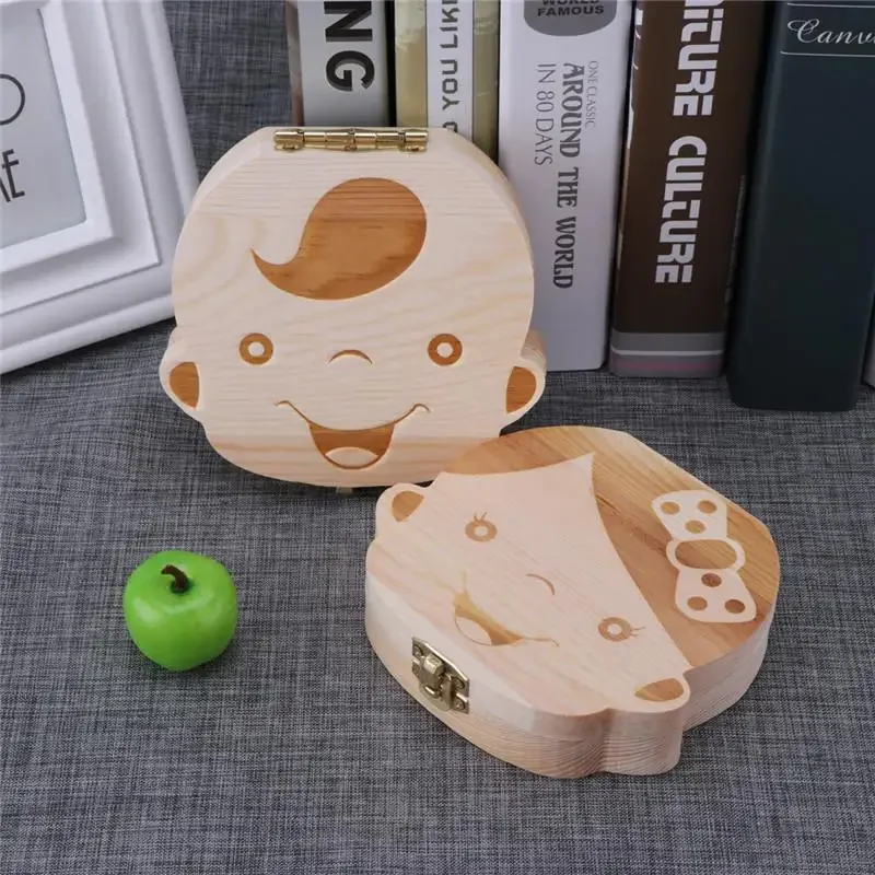 Baby Tooth Box Spanish Wooden Storage