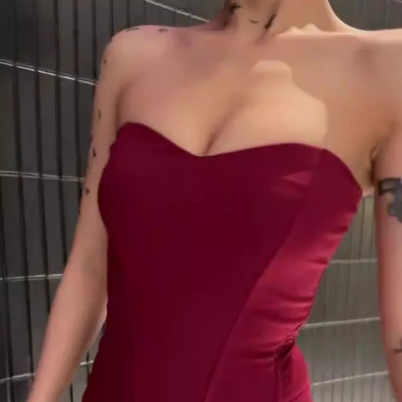 Description Picture 6 of itemHigh Waist Bare Shoulder Corset Women Fashion Elegant Slim Sleeveless Corsets Tanks Camisole Sexy Boned Backless Zipper Crop Top