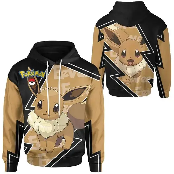 

Pokemon Eevee 3d Print Hoodie Men Women Casual Sweatshirt PKM Zipper Hoodie Fashion Streetwear Kids Pullover Hoodie