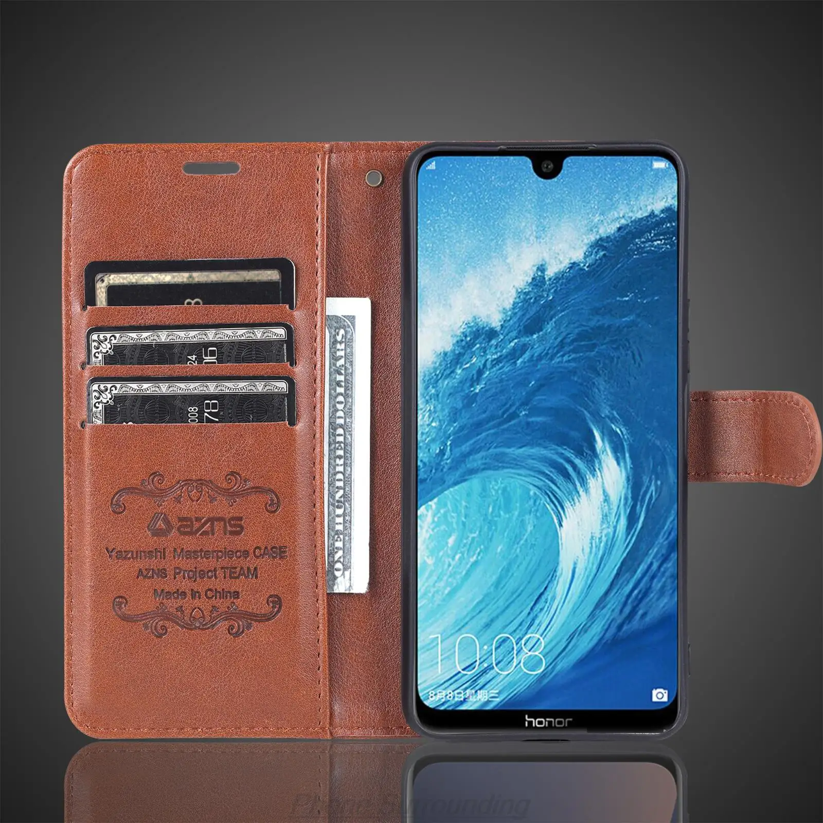 Couro Protetora Tampa do Telefone Bolsas de Titular do Cartão Carteira Case para Huawei Honor 8x Max 7.12 pu - Image 6