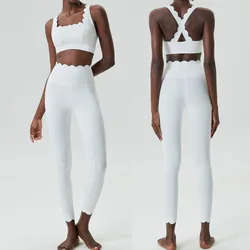 Women's Solid Color Yoga Set - Stretch Fit & Breathable Sportswear Ensemble - S (White)