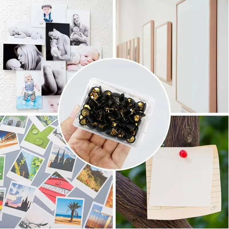 10-100개 다채로운 원형 헤드 압정, 플랫 게시판 압정, DIY 장 푸시핀, 가정 사무실 게시판용 핀보드