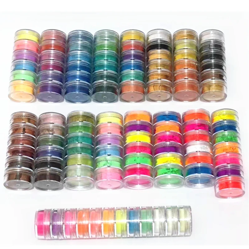 6 Color/Set Neon Pigment for Nails Fluorescence Glitter Dust Neon Pearl Powder For Nail Art Decoration Dipping Powder DIY Design nail powder nail glitter nail pigment nail decoration nail decorations nail powder set fluorescent pigment
