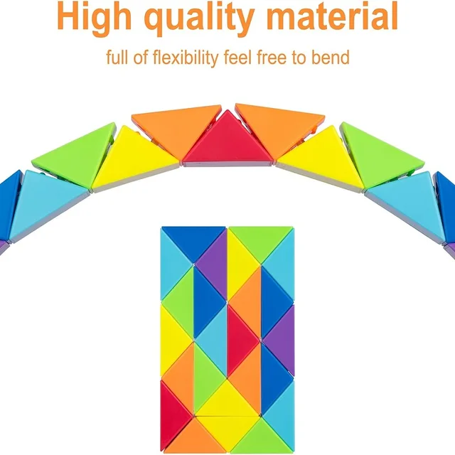 24-72 Segments Rainbow Puzzle Fidget Toys Transformable Cube Kid EducationToys Brain Teaser Magic Rule Snake Speed  Cubes Twist 4