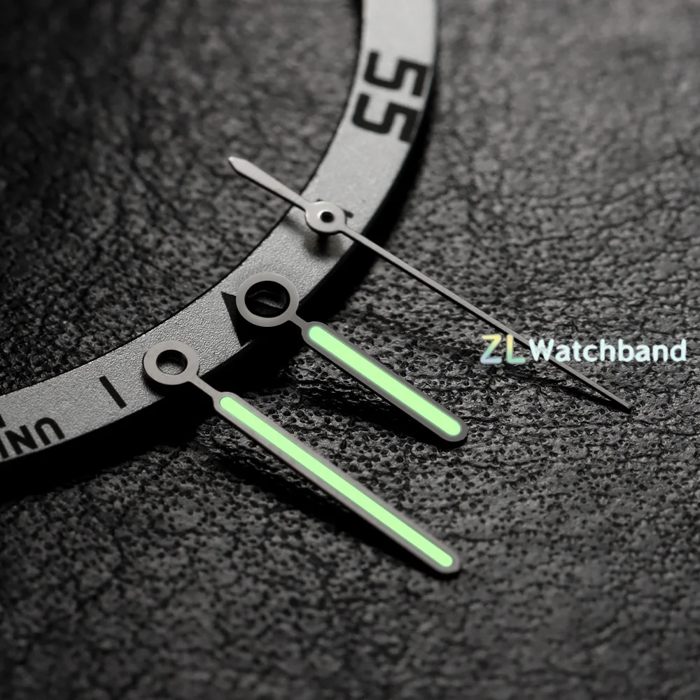 Silver Watch Hands with Green Luminous Feature - Premium Timepiece Accessory