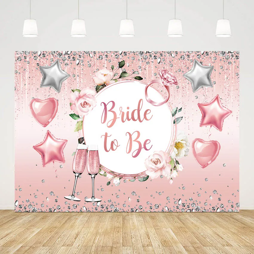 

Mehofond Wedding Photography Backdrops Rose Pink Diamond Glitter Floral Star Ceremony Decor Background Studio Photo Photozone