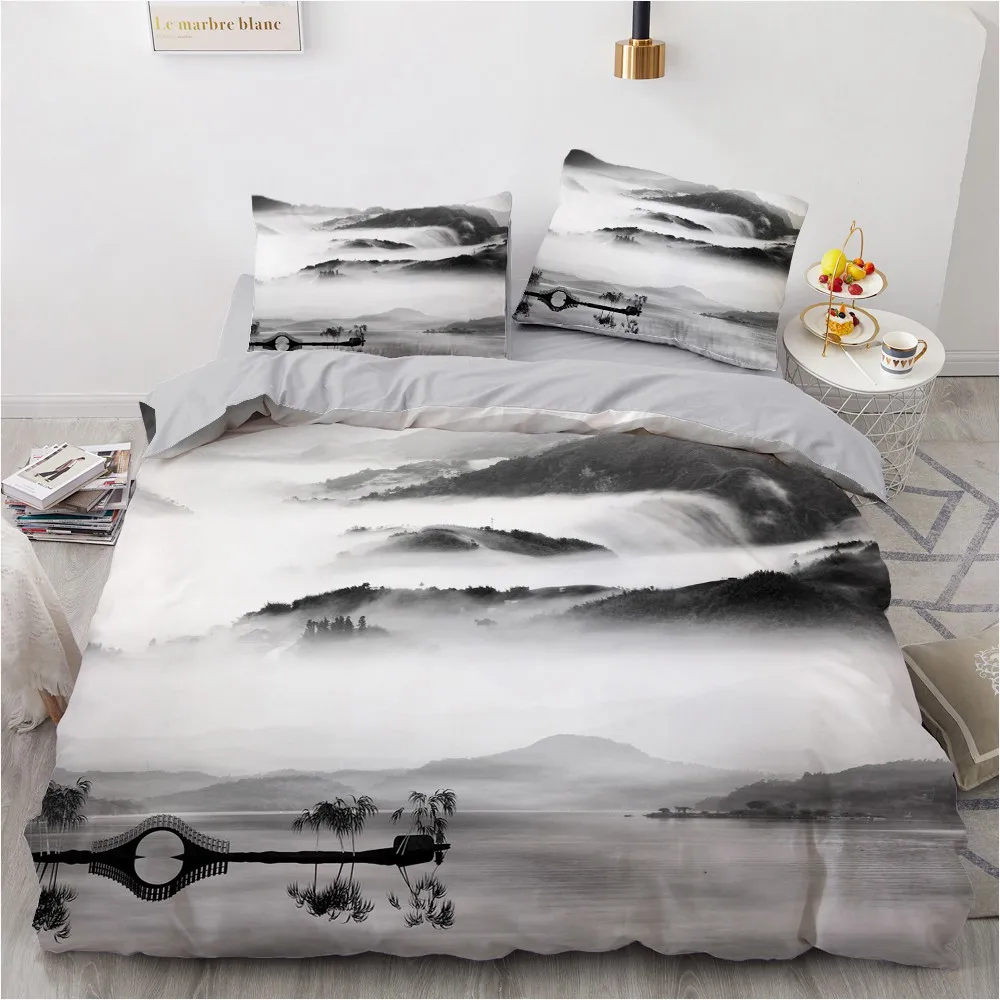 

Moon Night Scene King Queen Duvet Cover Red Dark Sky Sunset Clouds Bedding Set Teens Adults Forest 2_3pcs Polyester Quilt Cover