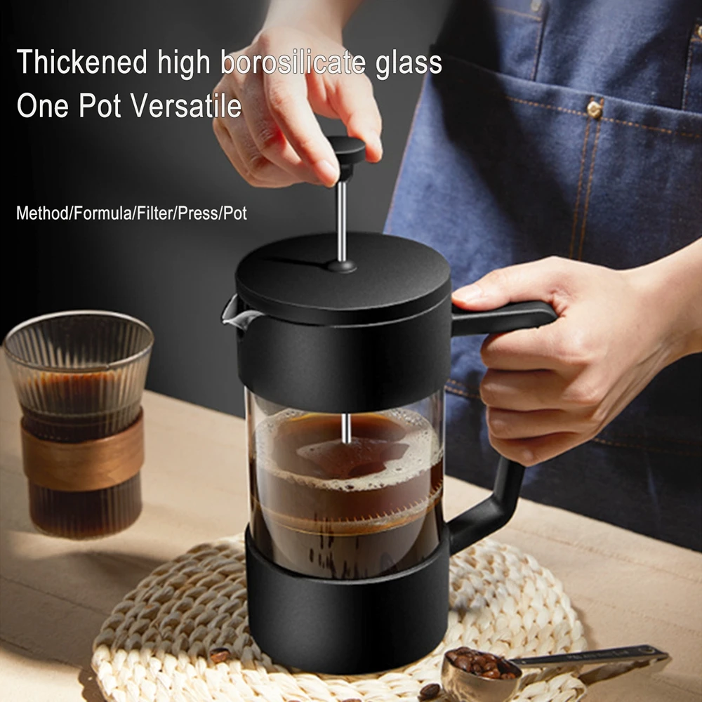 French Press Coffee Press Coffee Press 350ml/600ml French Press Pot Thickened High Borosilicate Glass Home French Press Pot Multi-purpose Coffee Maker Kitchen Supplies