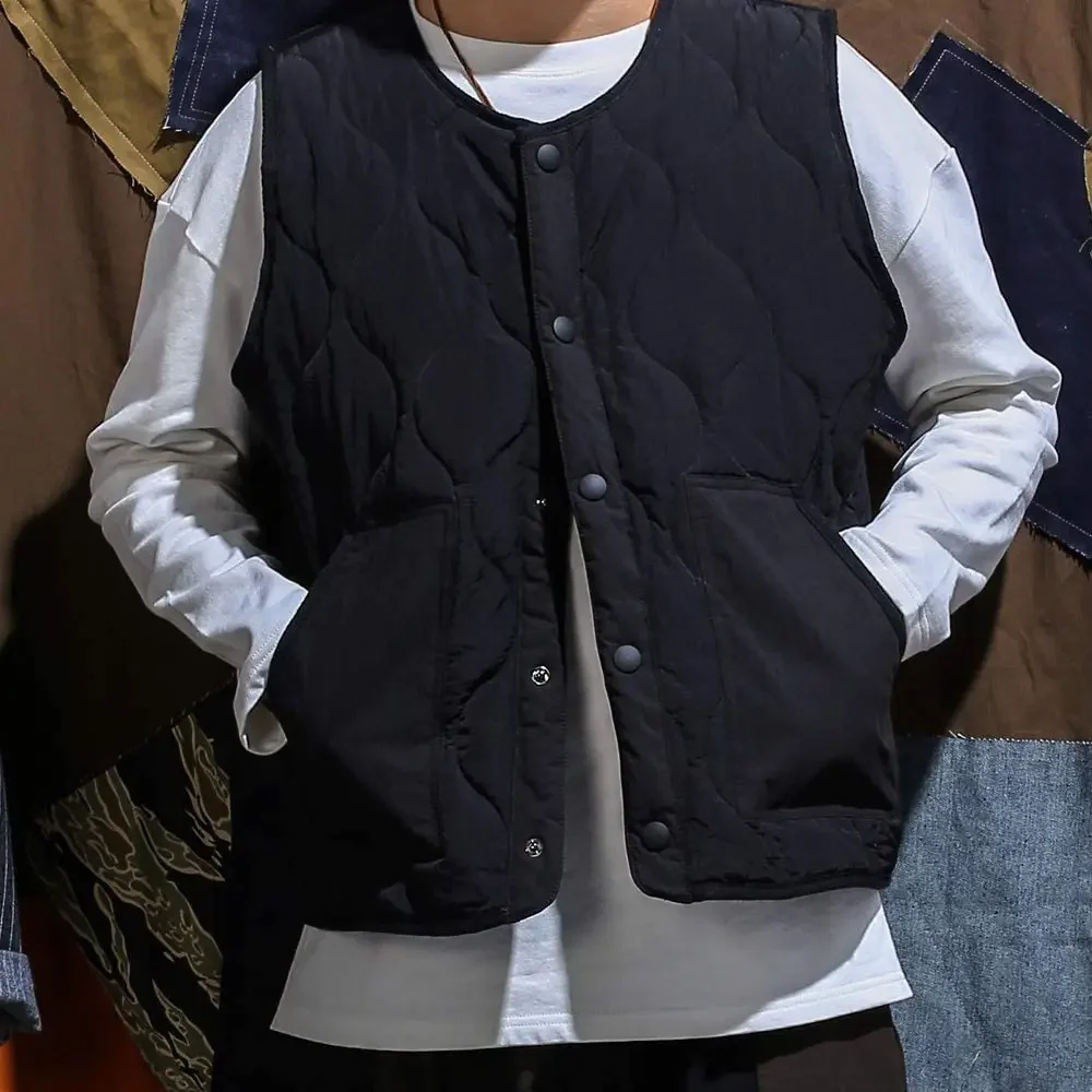 Cotton Padded Vest Mens Sleeveless Quilted Jacket Thick Warm Fashion Casual Outerwear Men Autumn Winter 6