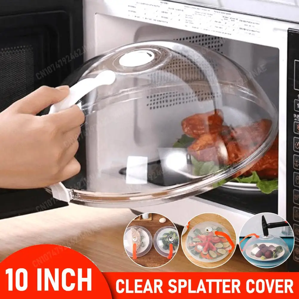 Microwave Food Cover Heat-resistant Food Splatter Guard Microwave Oven Pan Lid Plate Stove Cover Transparent Anti-Splash microwave food cover