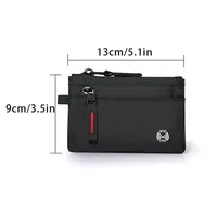 Luxury Rfid Credit Card Holder Anti Theft Slim Key Card Case with Carabiner Nylon Coin Purse Male Purse 6
