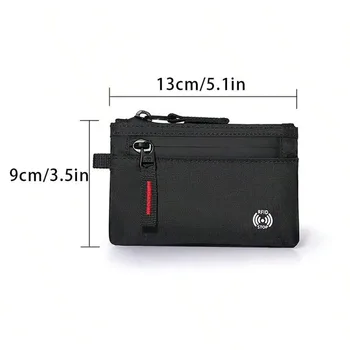 Luxury Rfid Credit Card Holder Anti Theft Slim Key Card Case with Carabiner Nylon Coin Purse Male Purse 6