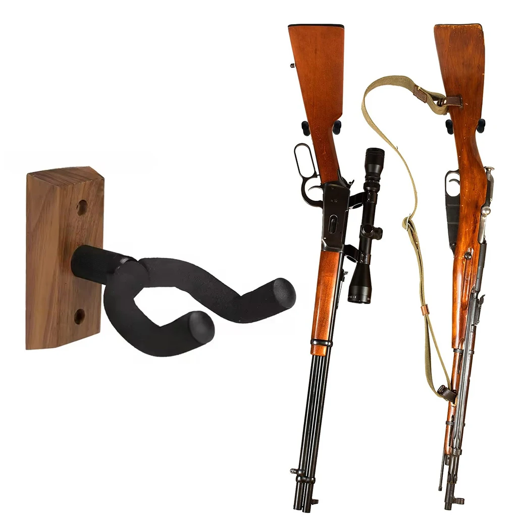 Pionowy uchwyt na broń, mocowany do ściany, regulowany stojak na broń, hak do przechowywania i ekspozycji kuszy, karabinu, karabina krótkiego, gitary.