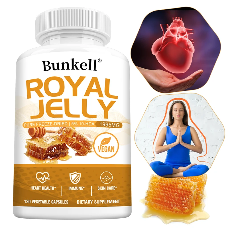 Royal Jelly Capsules Nourishes skin helps cardiovascular health energy immunity antioxidant support
