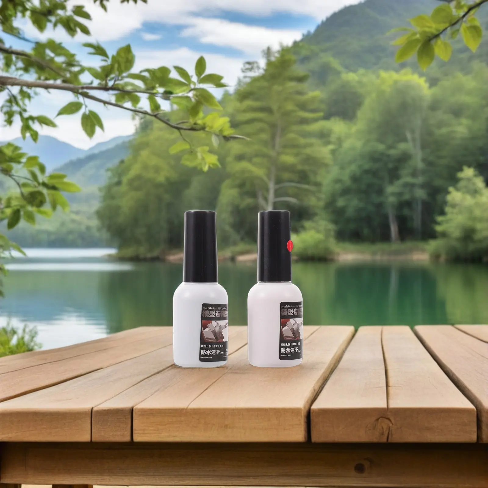 2Pcs 묘비 복원 페인트 펜 세트 오일 기반 방수 브러시 팁 마커 화강암 세라믹 묘비용 블랙 레드