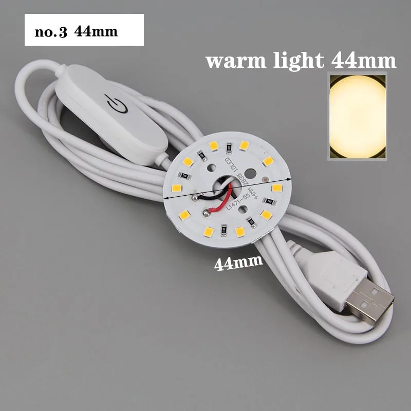 31mm 44mm DC 5V 3W USB LED Lights 2835 chip dimmer Reading Night Light Board Desk Book tablet Lamp touch Switch power cable